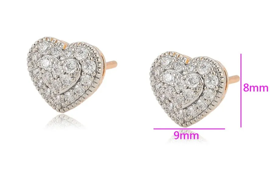 18K Gold Filled Heart Studs