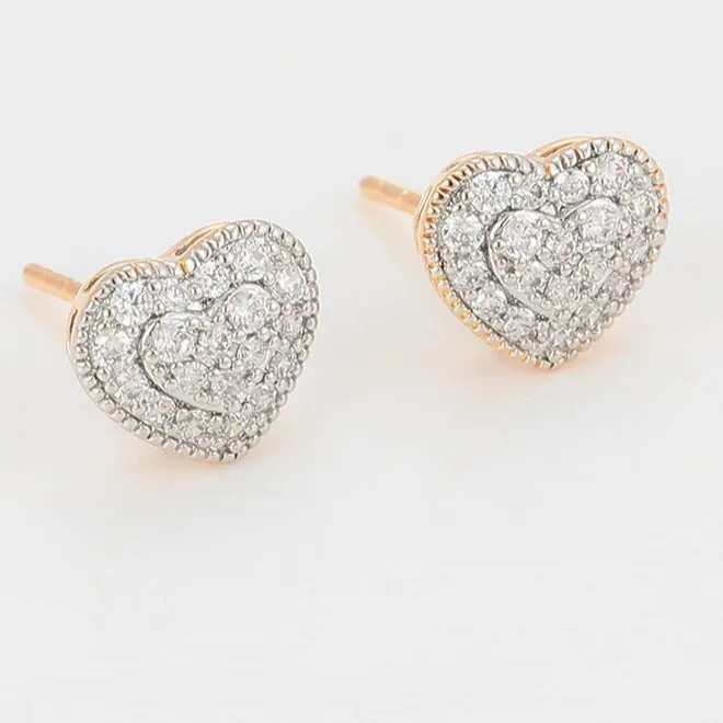 18K Gold Filled Heart Studs