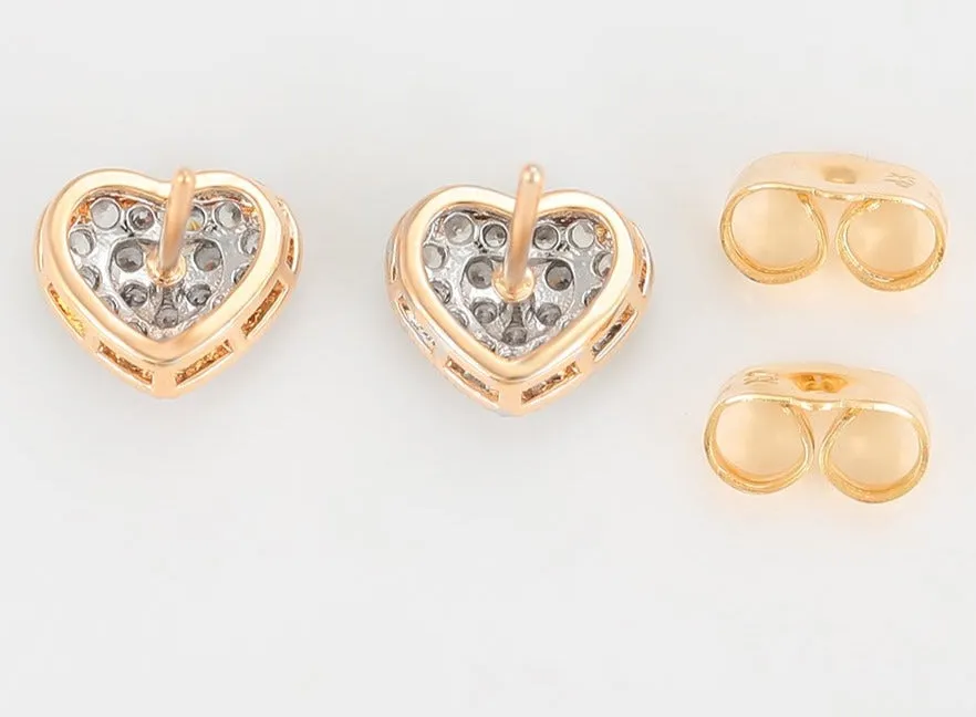 18K Gold Filled Heart Studs