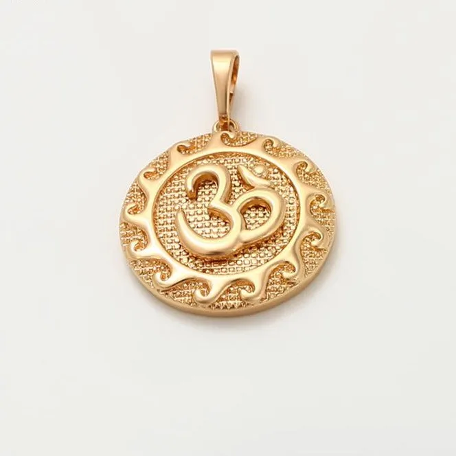 18k Gold Filled OM Pendant Necklace