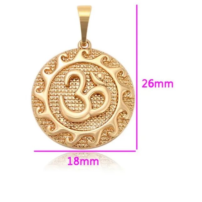 18k Gold Filled OM Pendant Necklace