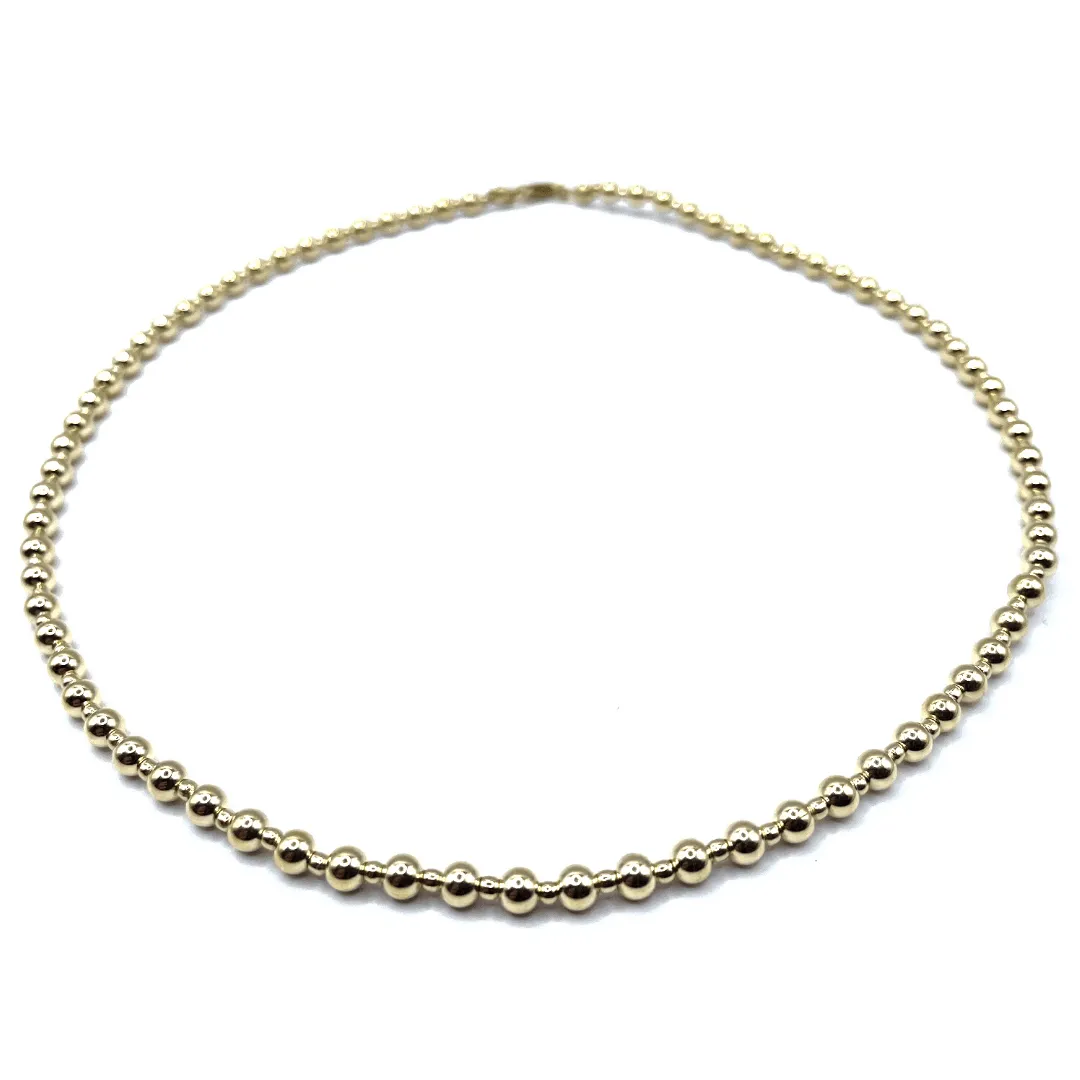 4mm+2mm+4mm Gold Filled Waterproof Dimension Necklace 16