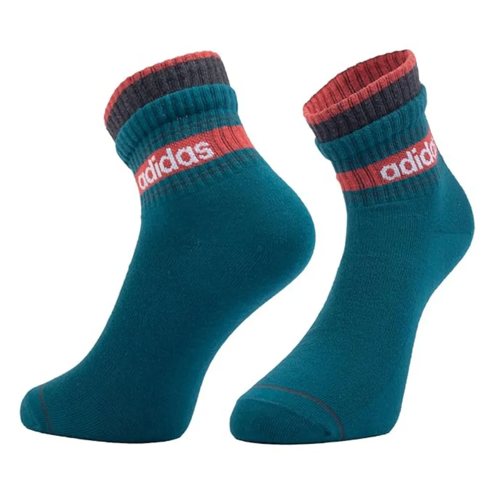 Adidas Men's Flat Knit Ankle Socks (Shadow Olive/Colligiate Navy/Legacy Teal)