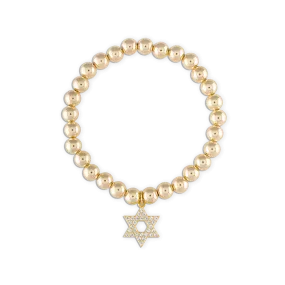 Alexa Leigh Crystal Star of David Bracelet in Yellow Gold