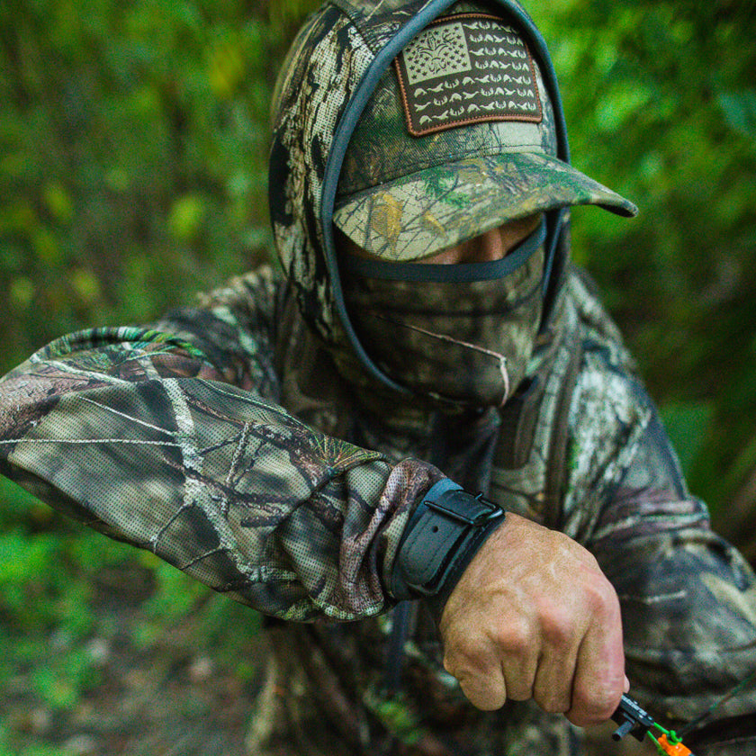 American Flag Snapback Camo Hunting Hat - Multicam Original