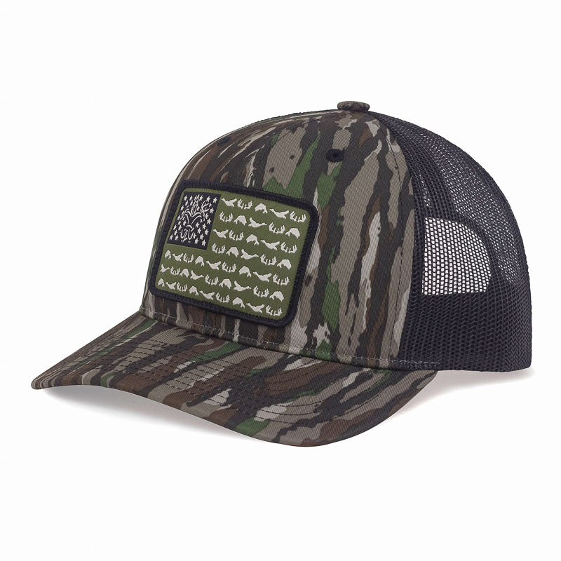 American Flag Snapback Camo Hunting Hat - Realtree Original