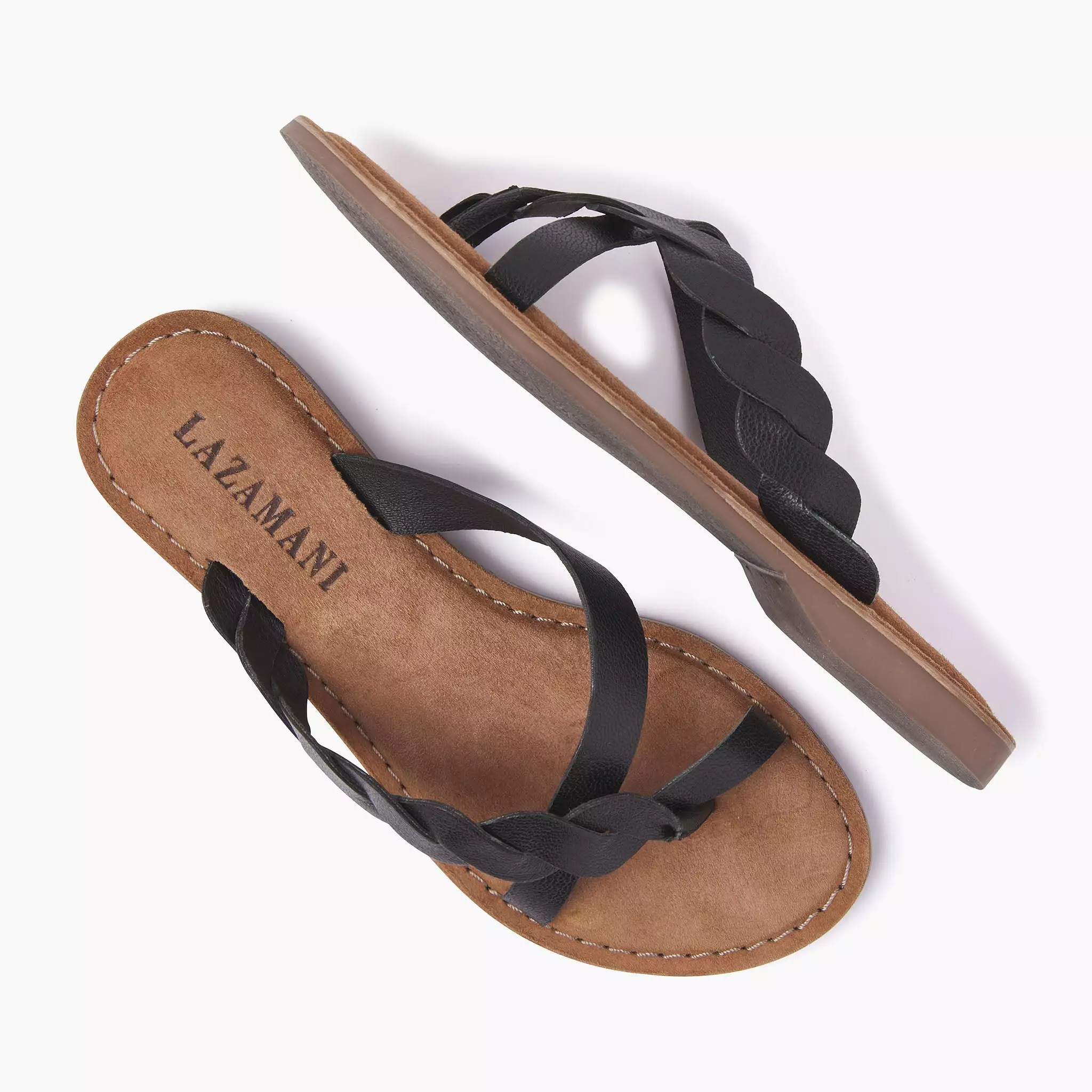 Ava Leren Dames Slippers Black