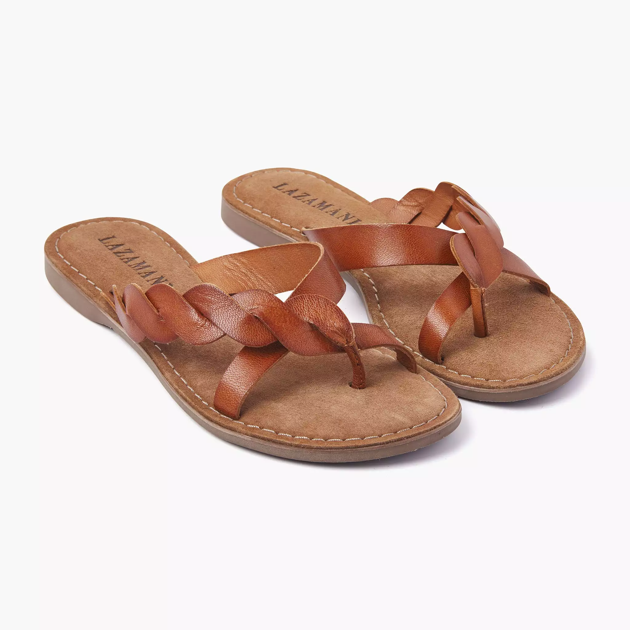 Ava Leren Dames Slippers Tan