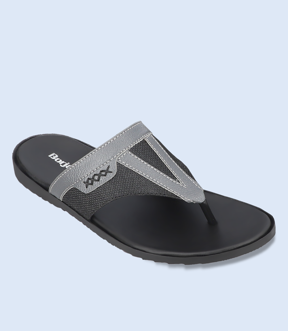 BM5464-BLACK-Men Casual Chappal