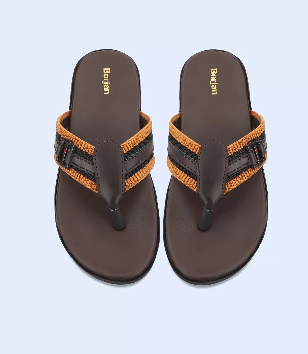 BM5529-BROWN-Men Casual Chappal