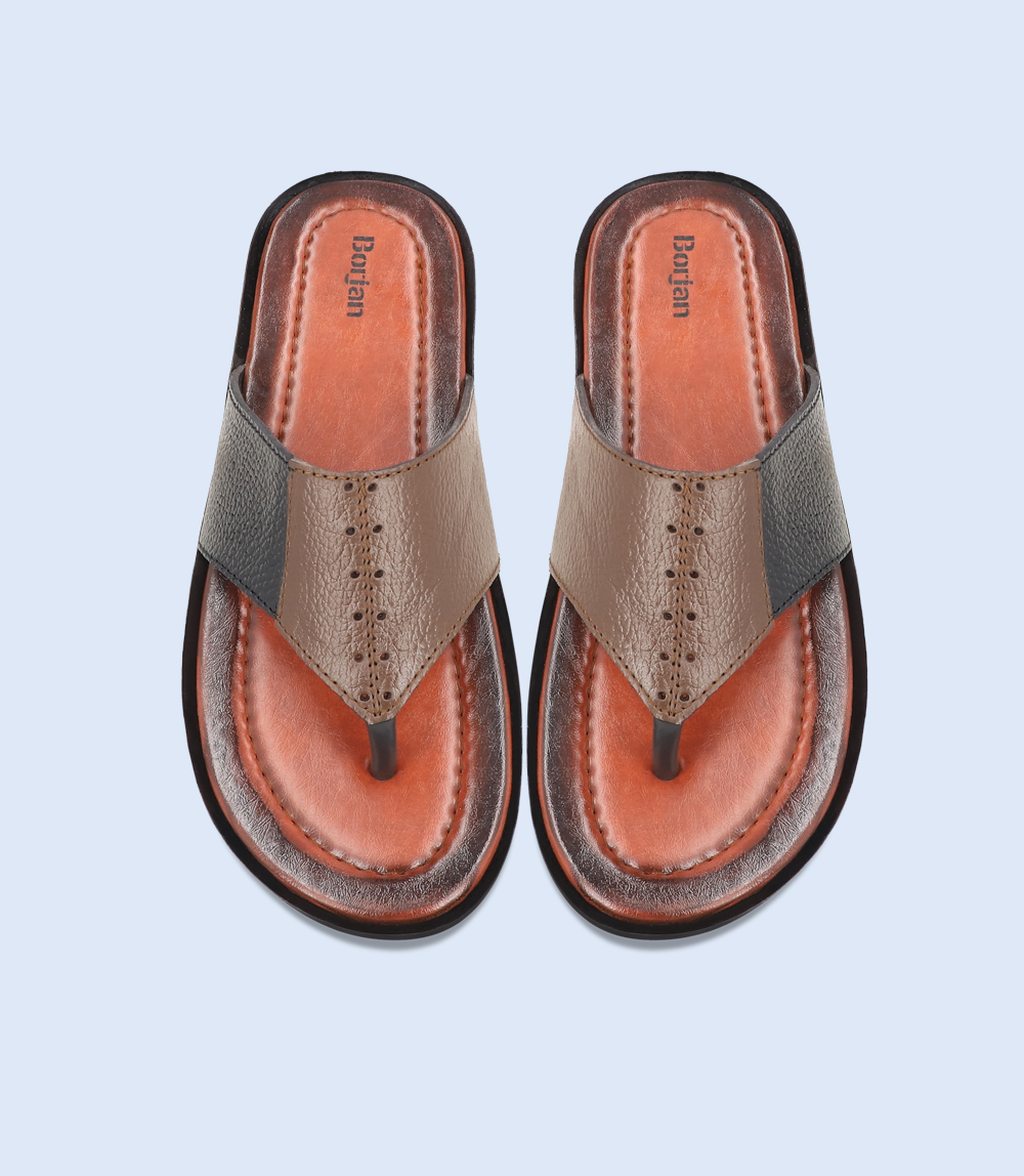 BM5546-BROWN-Men Casual Chappal