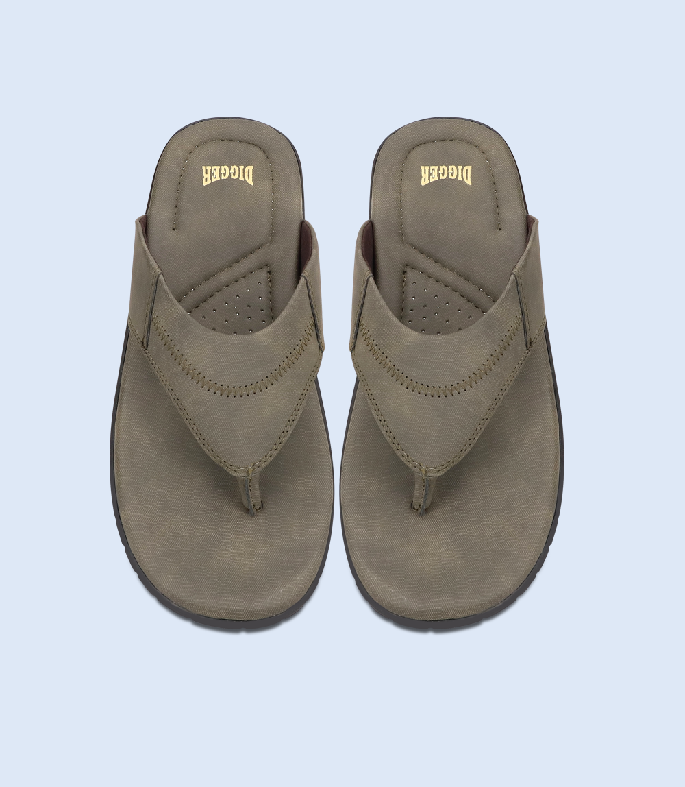 BM5556-OLIVE-Men Casual Chappal