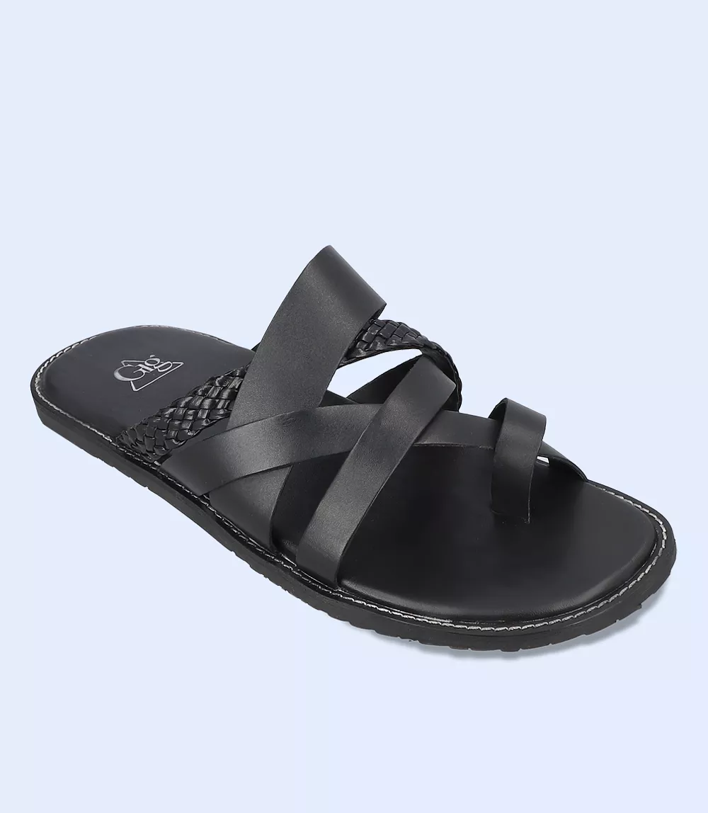 BM5596-BLACK-Men Casual Chappal