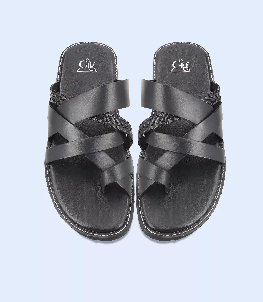 BM5596-BLACK-Men Casual Chappal