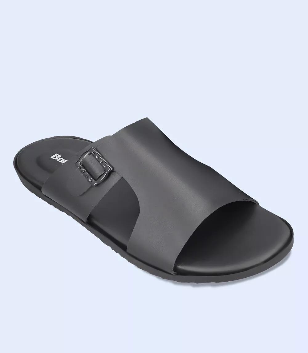 BM5619-BLACK-Men Casual Slipper