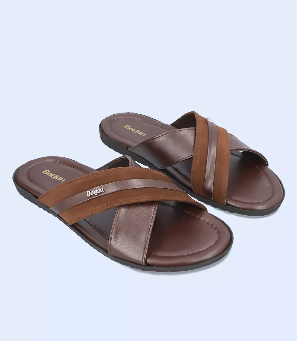 BM5630-BROWN-Men Casual Slipper