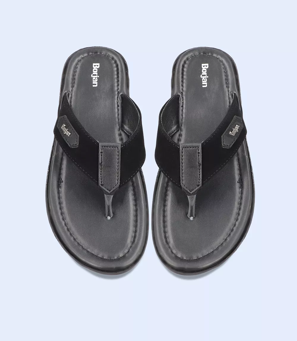 BM5637-BLACK-Men Chappal