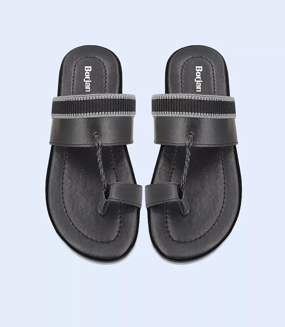 BM5675-BLACK-Men Chappal