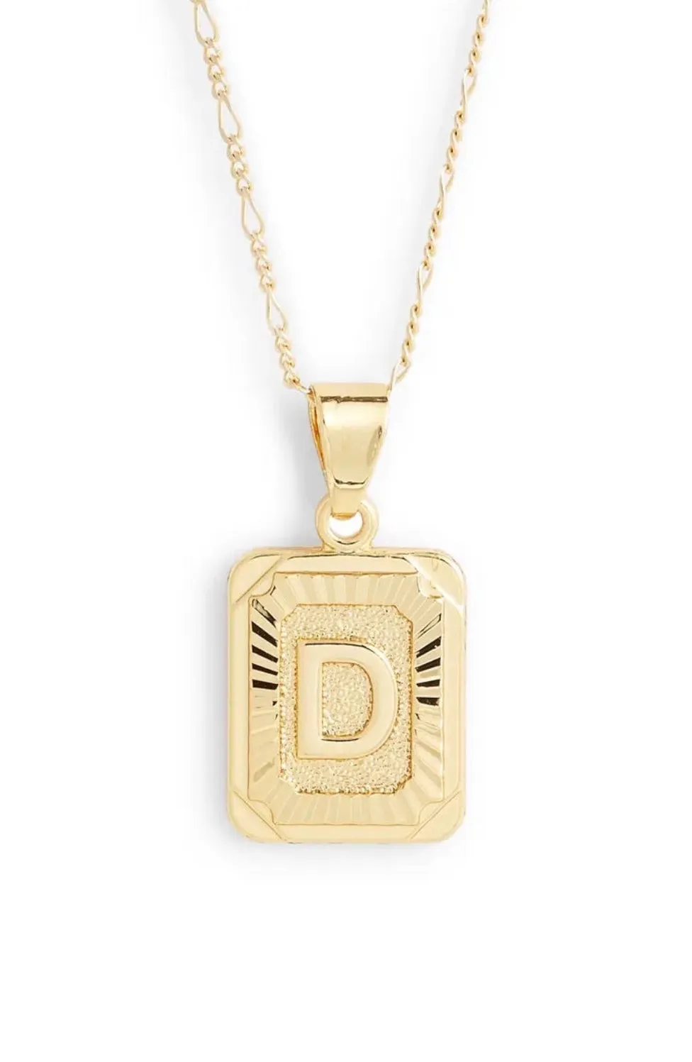 BRACHA Gold Filled Initial Card Necklace