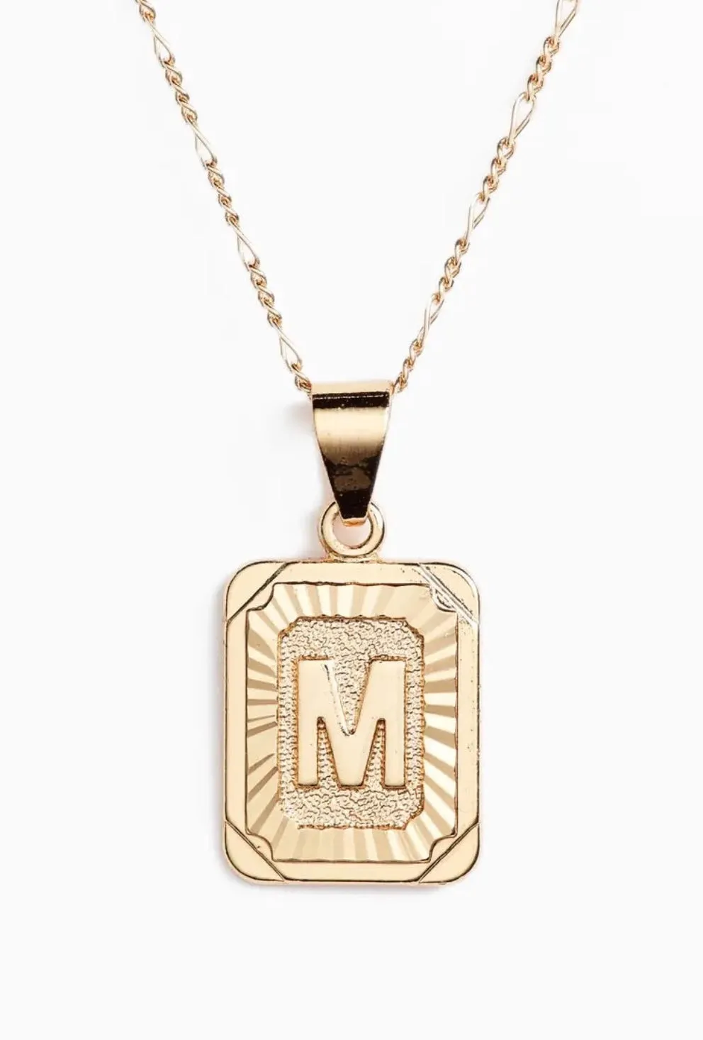 BRACHA Gold Filled Initial Card Necklace