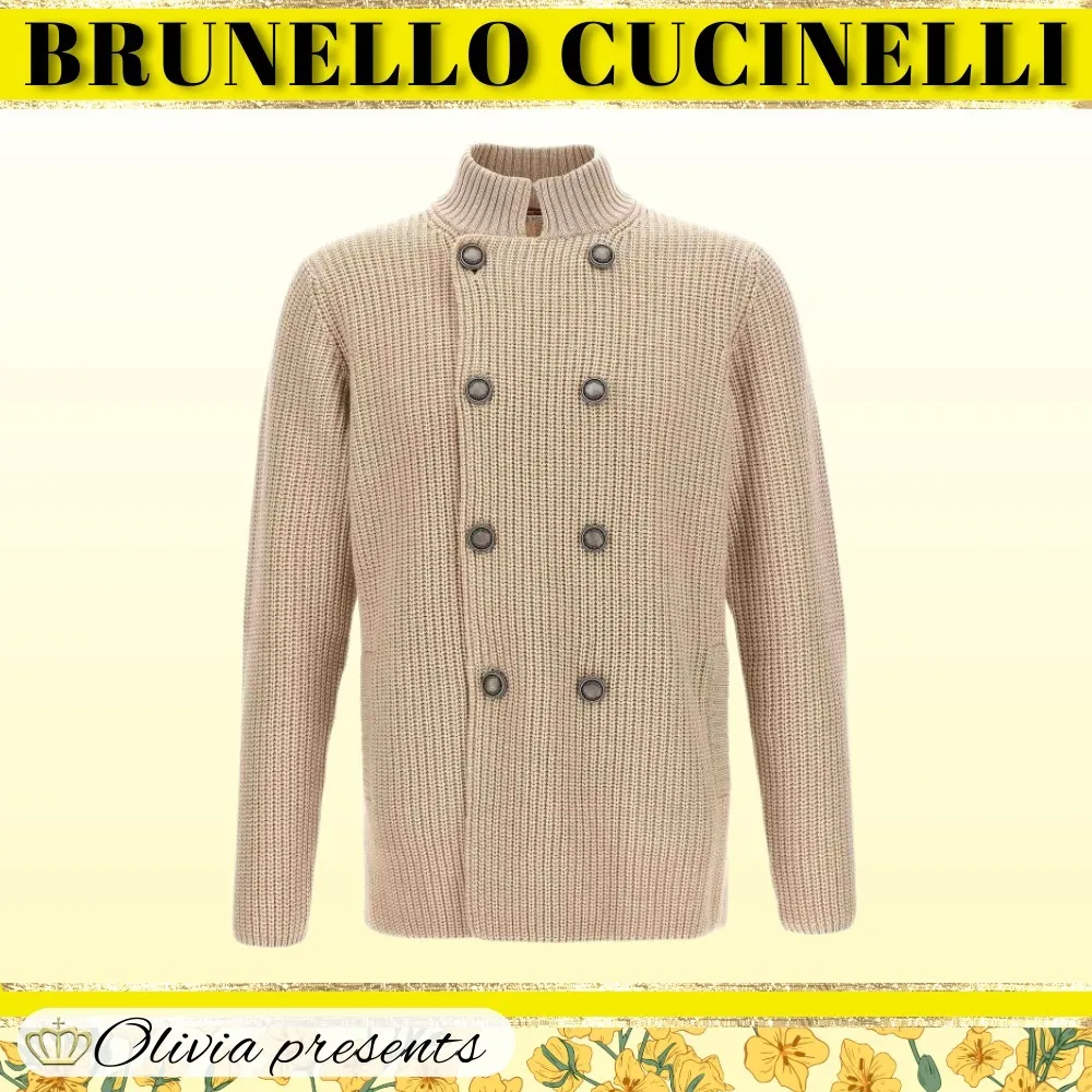 BRUNELLO CUCINELLI  |Wool Plain Logo Cardigans