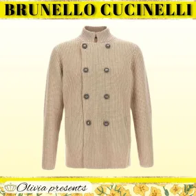 BRUNELLO CUCINELLI  |Wool Plain Logo Cardigans