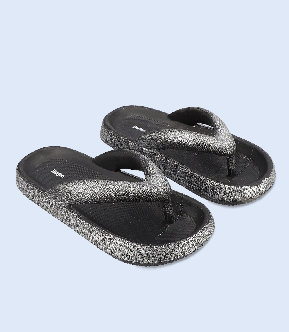 BW7078-BLACK-Women Flip flop