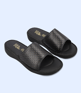 BW7198-BLACK-Women Comfort Slipper