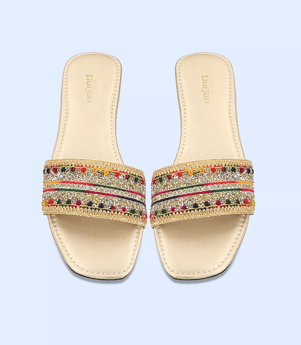 BW7464-GOLDEN/MTY-Women Casual Slipper