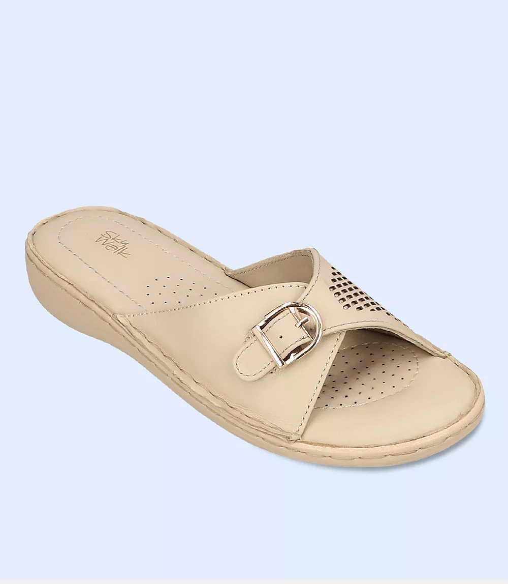 BW7531-BEIGE-Women Comfort Slipper