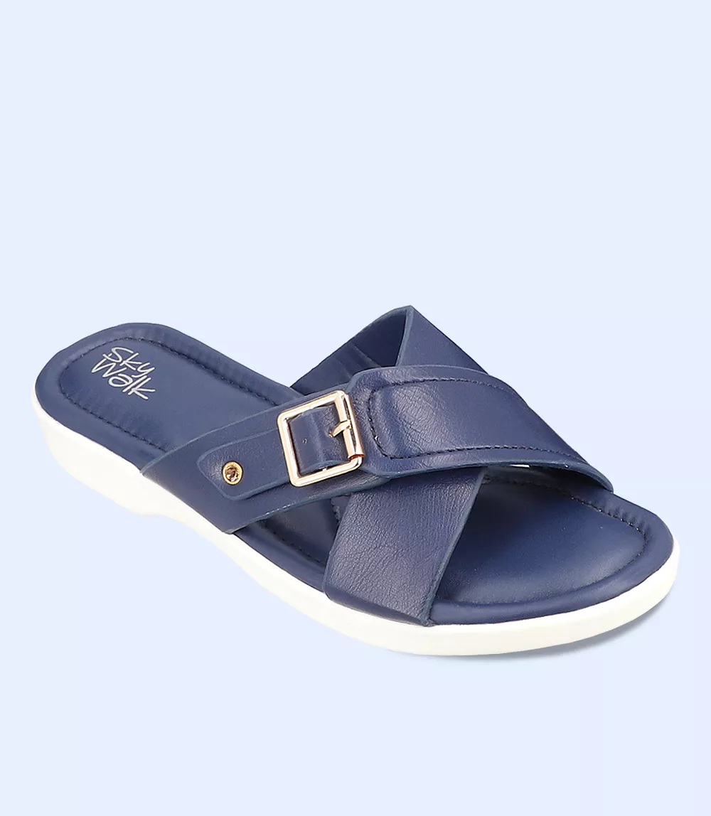 BW7553-NAVY-Women Comfort Slipper