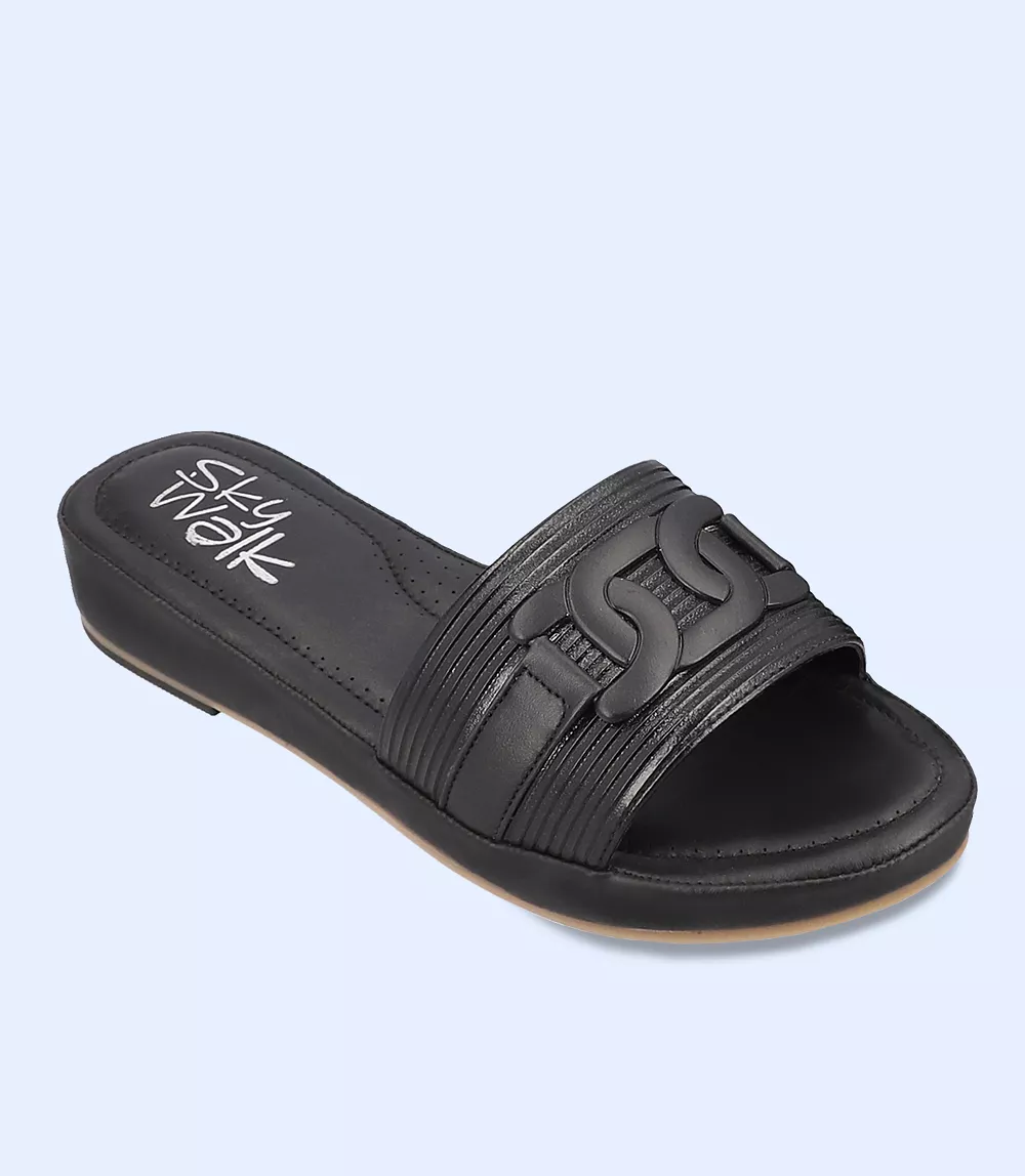 BW7565-BLACK-Women Comfort Slipper