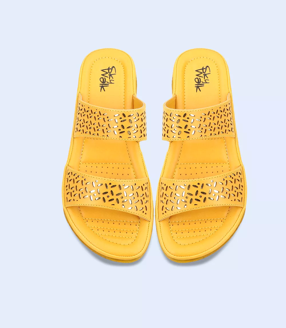 BW7645-MUSTARD-Women Comfort Slipper