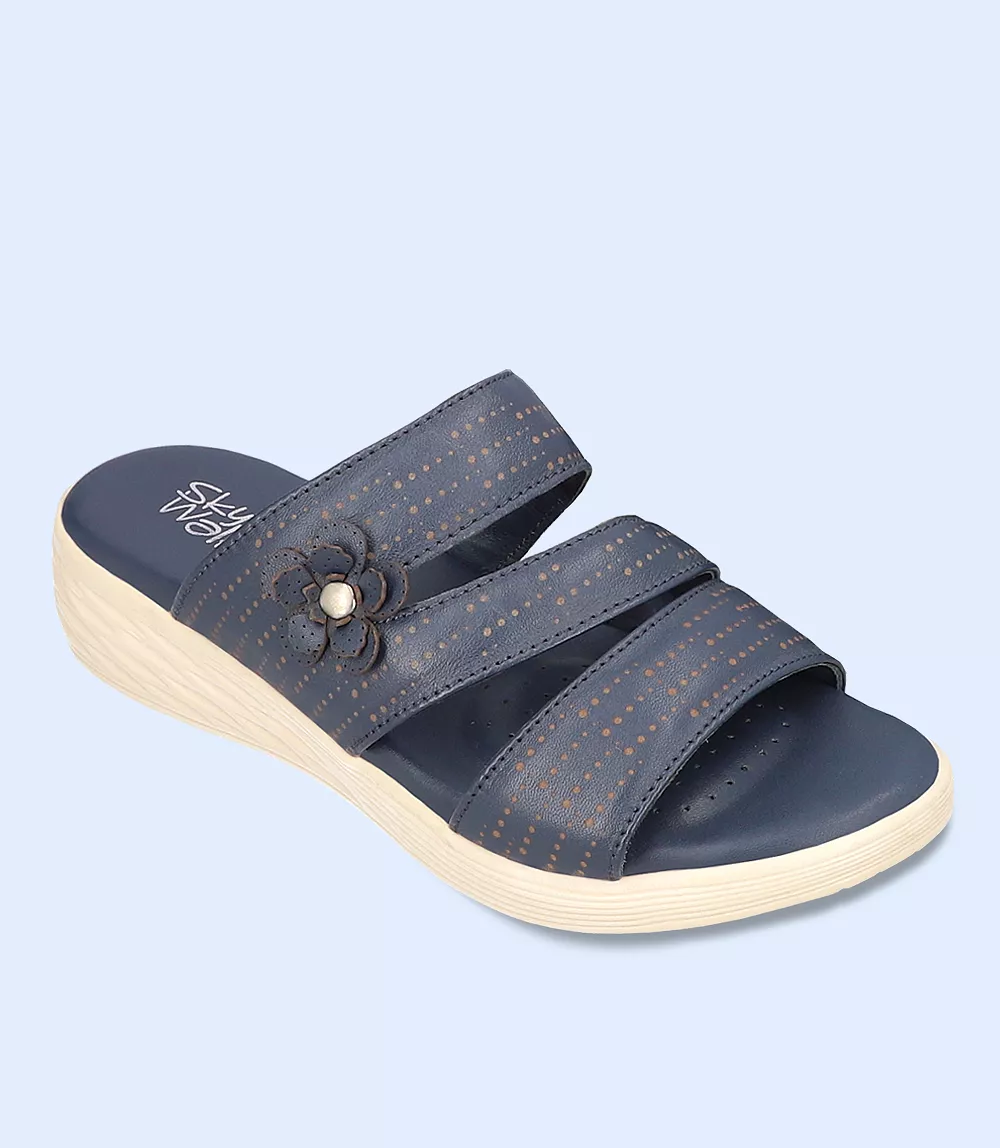 BW7659-NAVY-Women Comfort Slipper