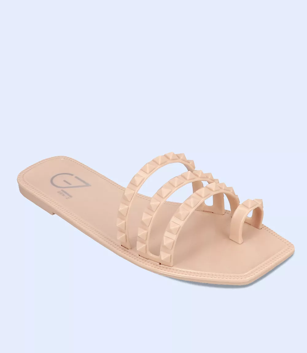 BW7667-BEIGE-Women Casual Slipper