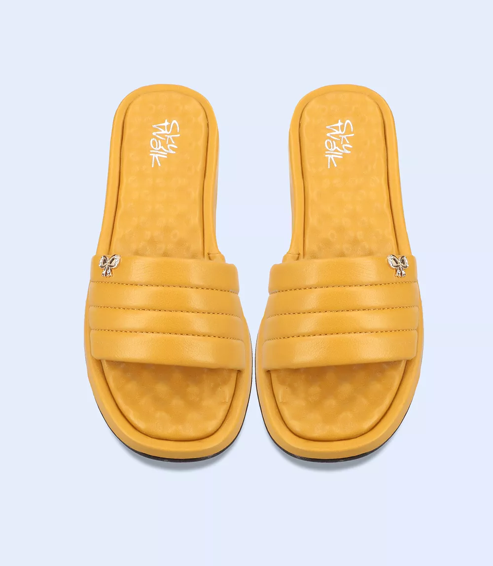 BW8031-MUSTARD-Women Comfort Slipper