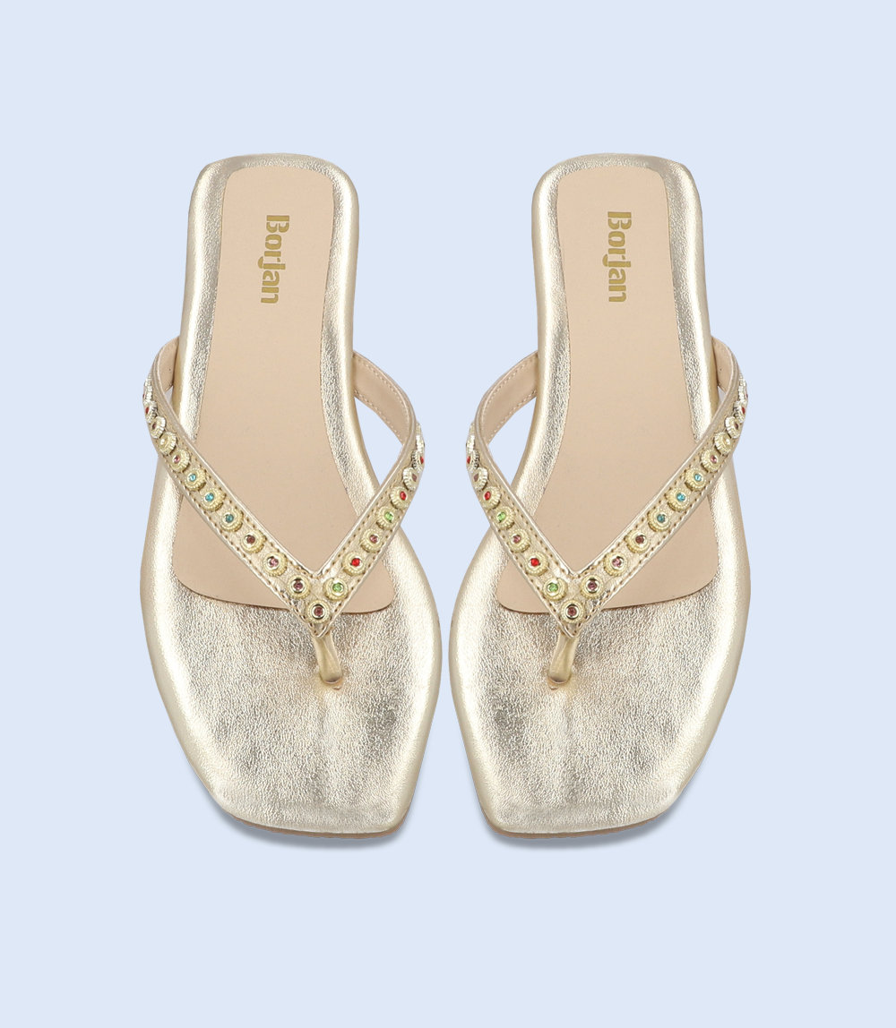 BW8040-GOLDEN-Women Casual Chappal