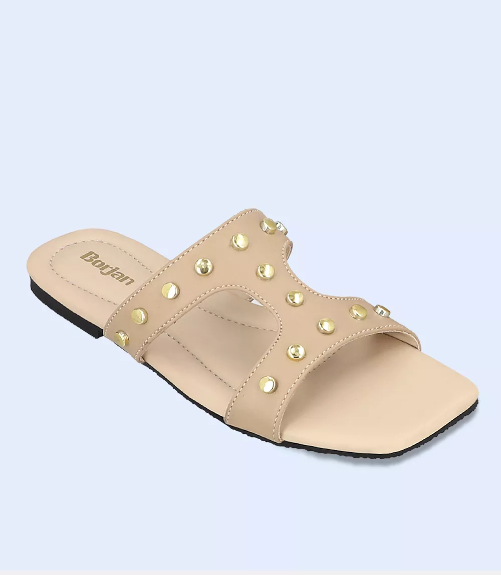 BW8048-BEIGE-Women Casual Slipper