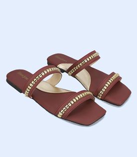 BW8049-MAROON-Women Casual Slipper