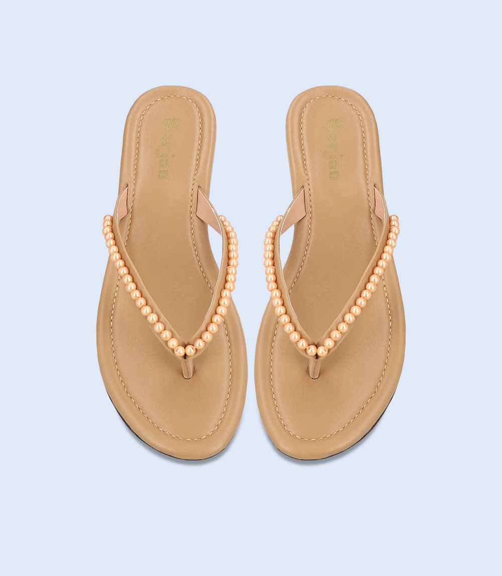 BW8115-BEIGE-Women Casual Chappal