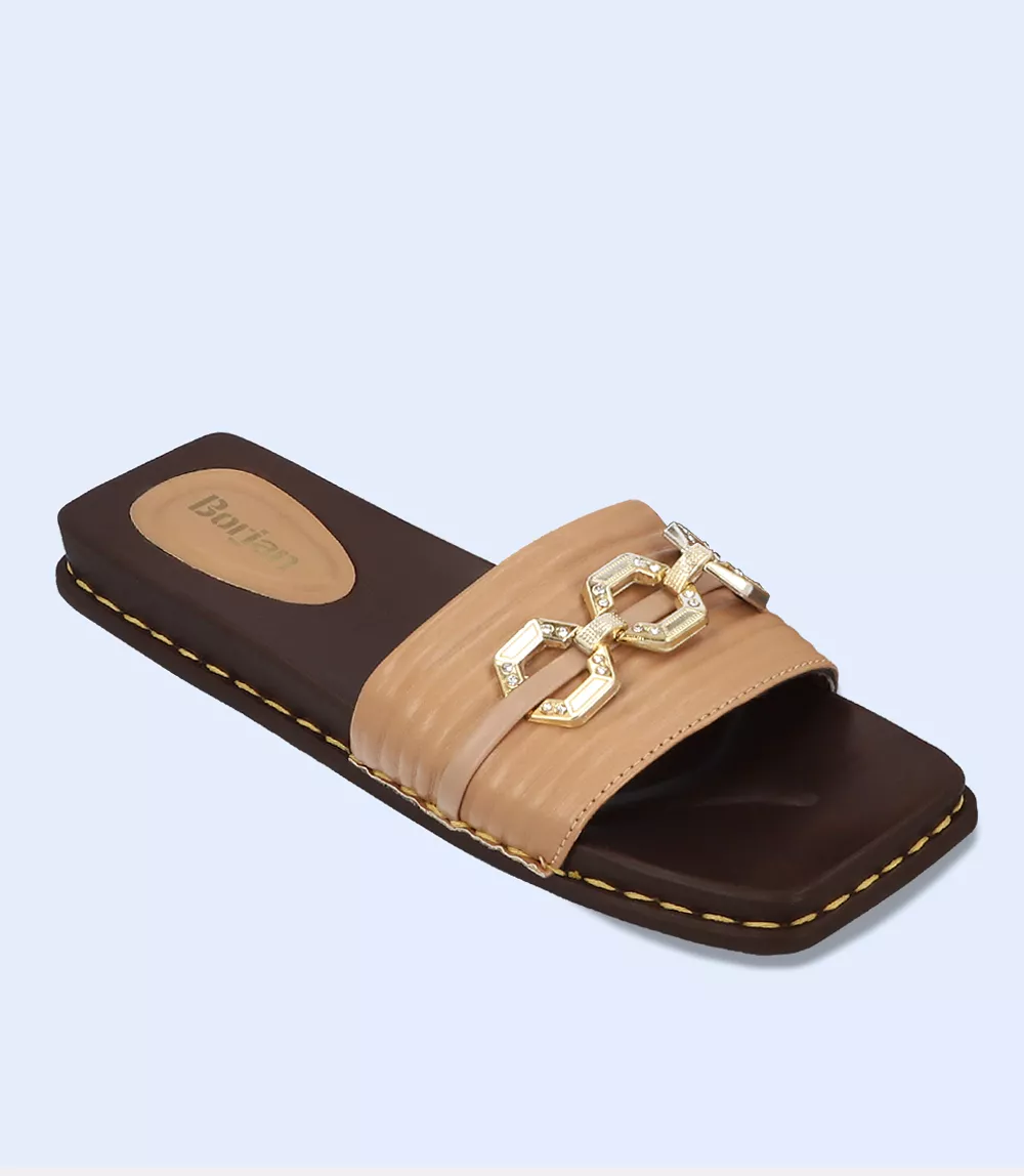 BW8328-BROWN-Women Casual Slipper