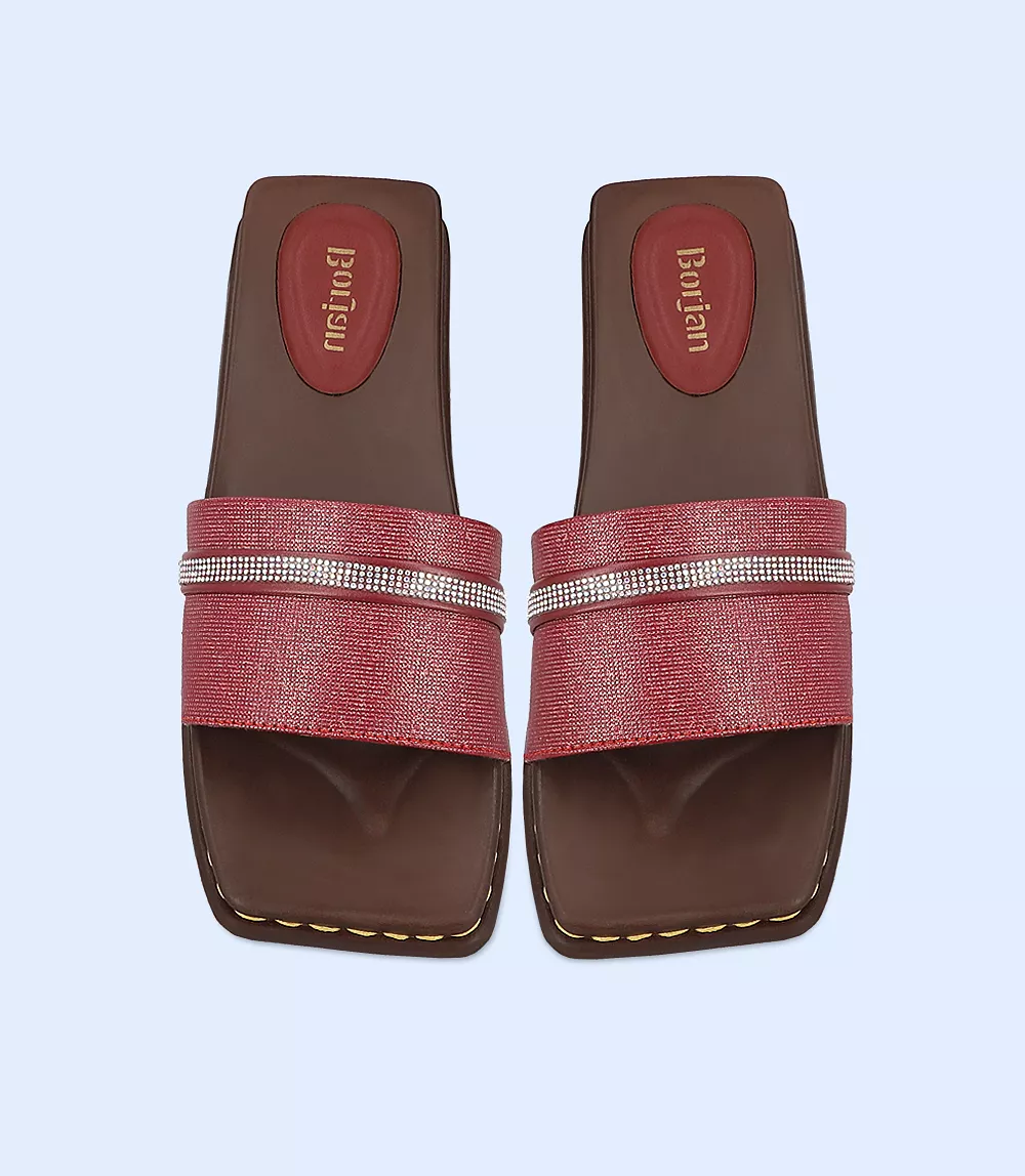 BW8329-MAROON-Women Casual Slipper