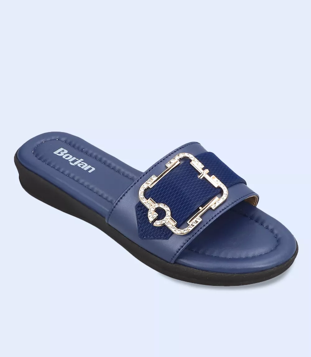 BW9197-NAVY-Women Casual Slipper