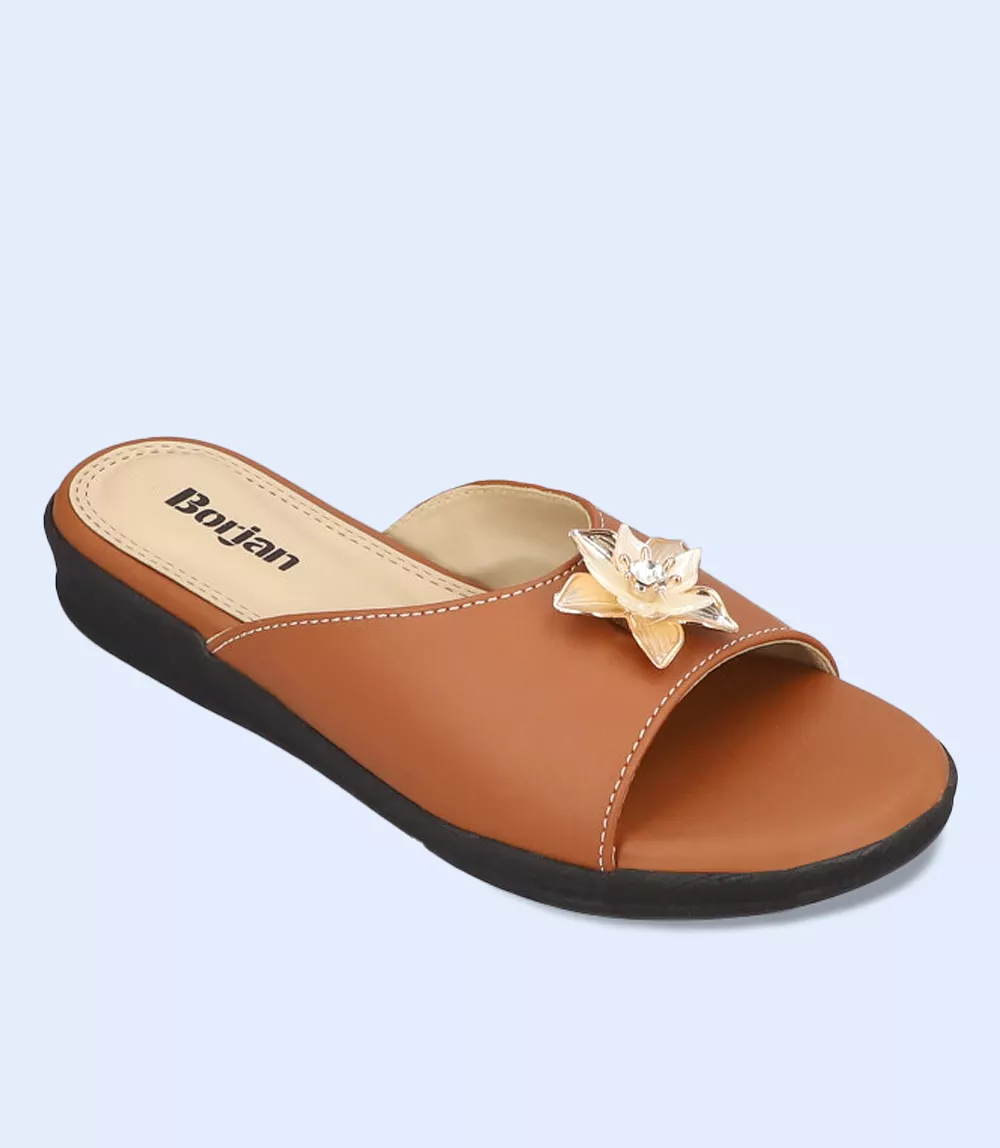 BW9198-TAN-Women Casual Slipper