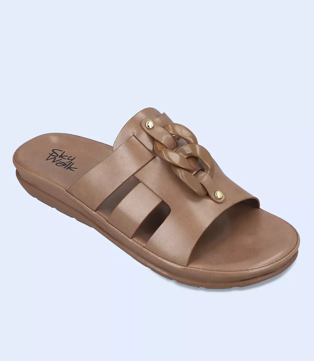 BW9253-DARK/KHAKI-Women Comfort Slipper