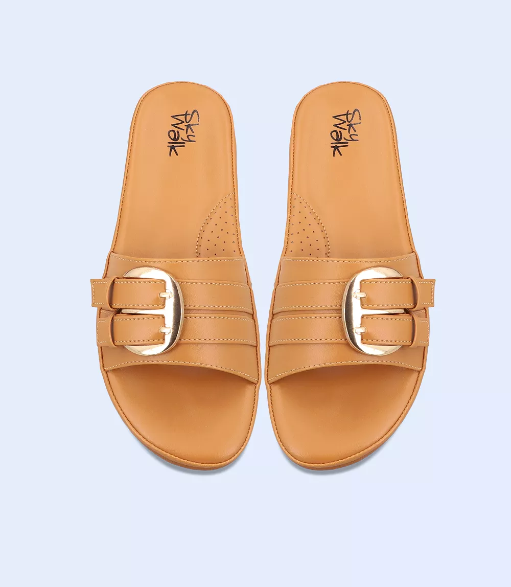 BW9255-TAN-Women Comfort Slipper