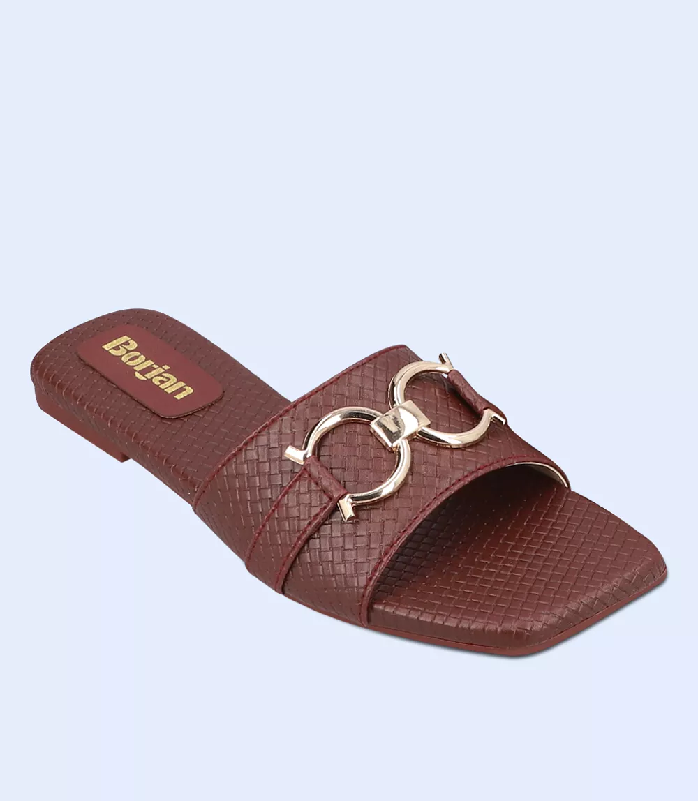 BW9292-MAROON-Women Casual Slipper