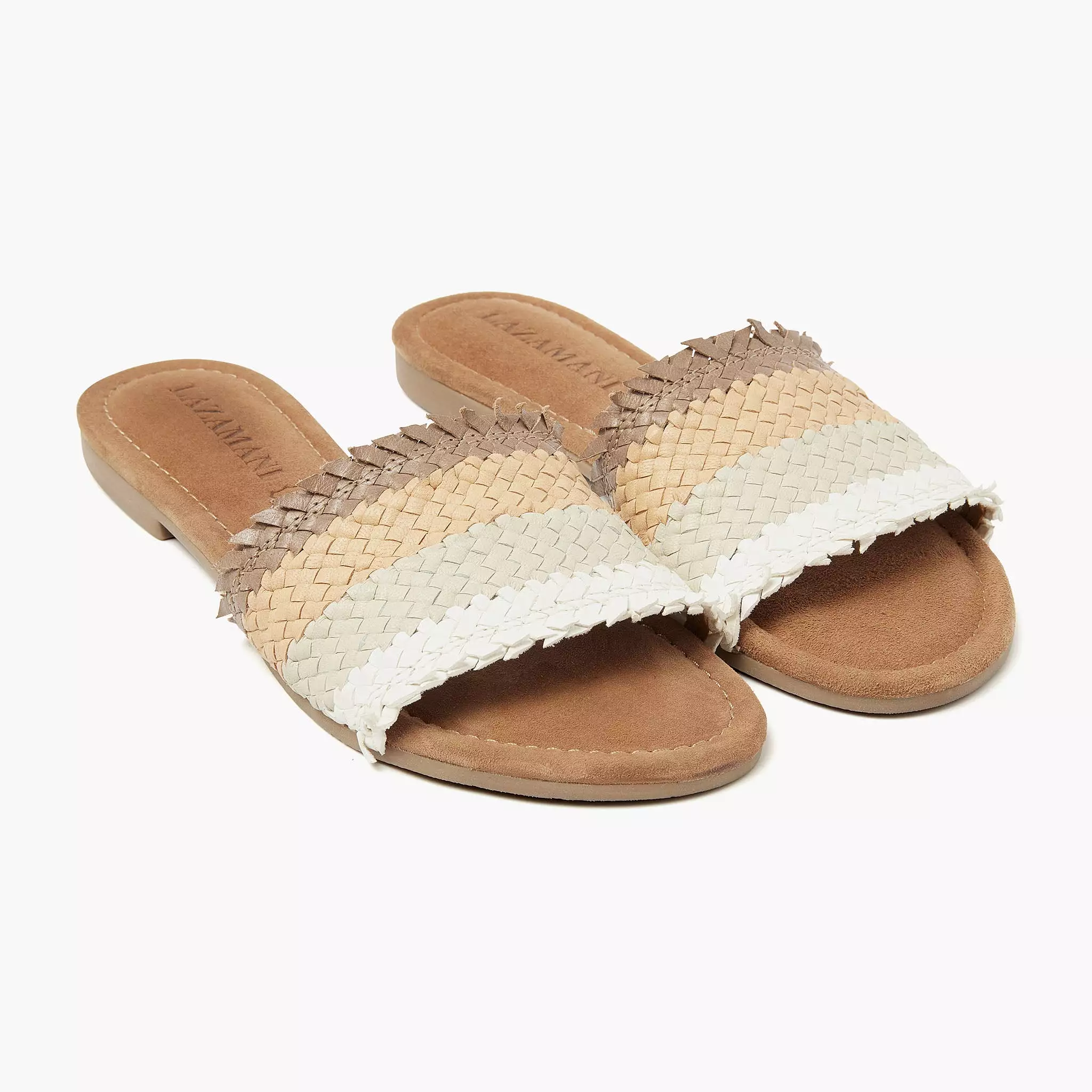 Chloe Leren Dames Slippers Beige