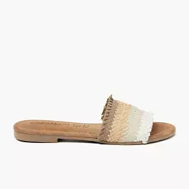 Chloe Leren Dames Slippers Beige