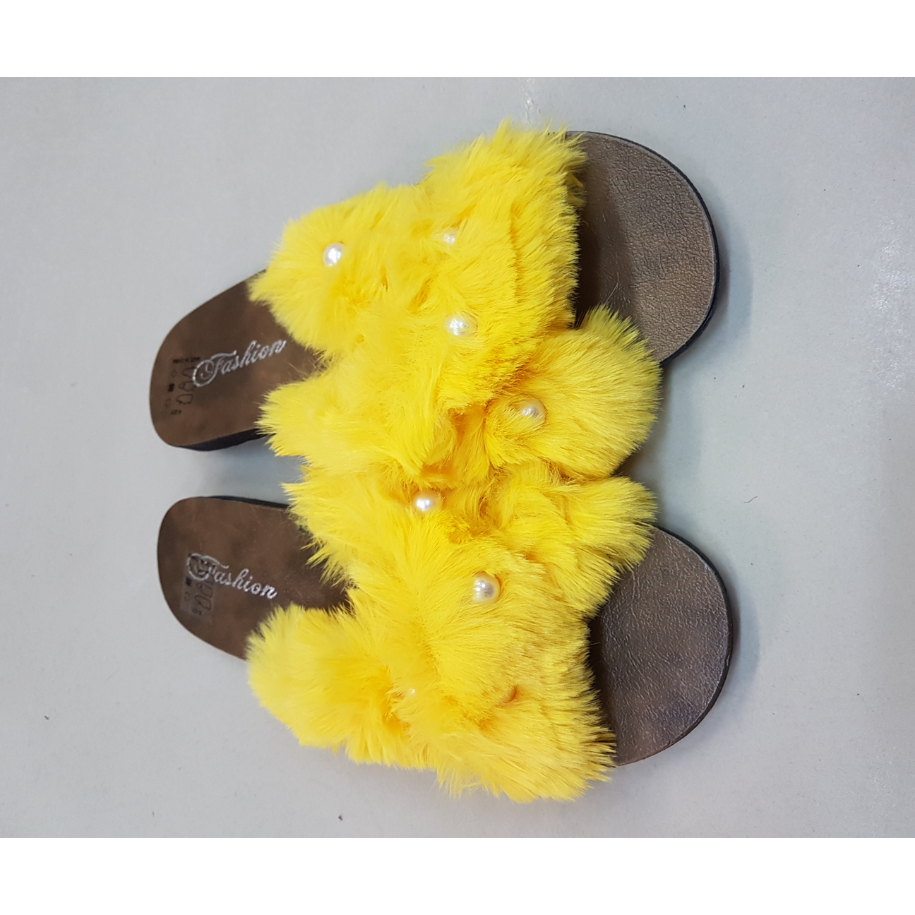 Crossover Faux Fur Slippers